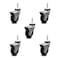 Service Caster 3 Inch Hooded Neoprene Rubber 8mm Threaded Stem Casters with Brakes SCC, 5PK SCC-TS03S310-NPRB-BC-B-M815-5 - alternate 1